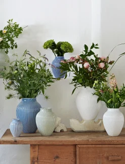 Knabstrup Keramik - vase H 12.5 cm ripple lavender