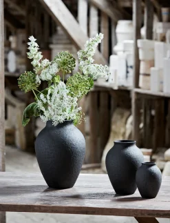 Knabstrup Keramik - vase H 12.5 cm black
