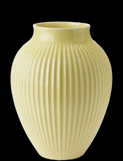 Knabstrup Keramik - vase H 27 cm ripple yellow