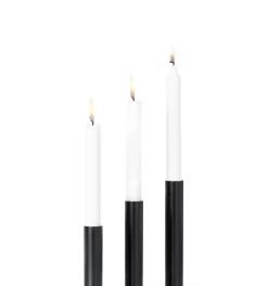 Kunstindustrien - Box 3 Slim Light lysetage - Sort - Højde 10 cm, 14 cm ,17 cm