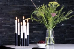 Kunstindustrien - Box 3 Slim Light lysetage - Sort - Højde 10 cm, 14 cm ,17 cm