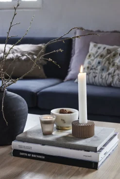 Lene Bjerre - Dormia stage/fyrfadsstage H6,3 cm. gyldenbrun