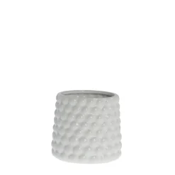 Lene Bjerre - Dotsie urtepotteskjuler Ø14cm hvid