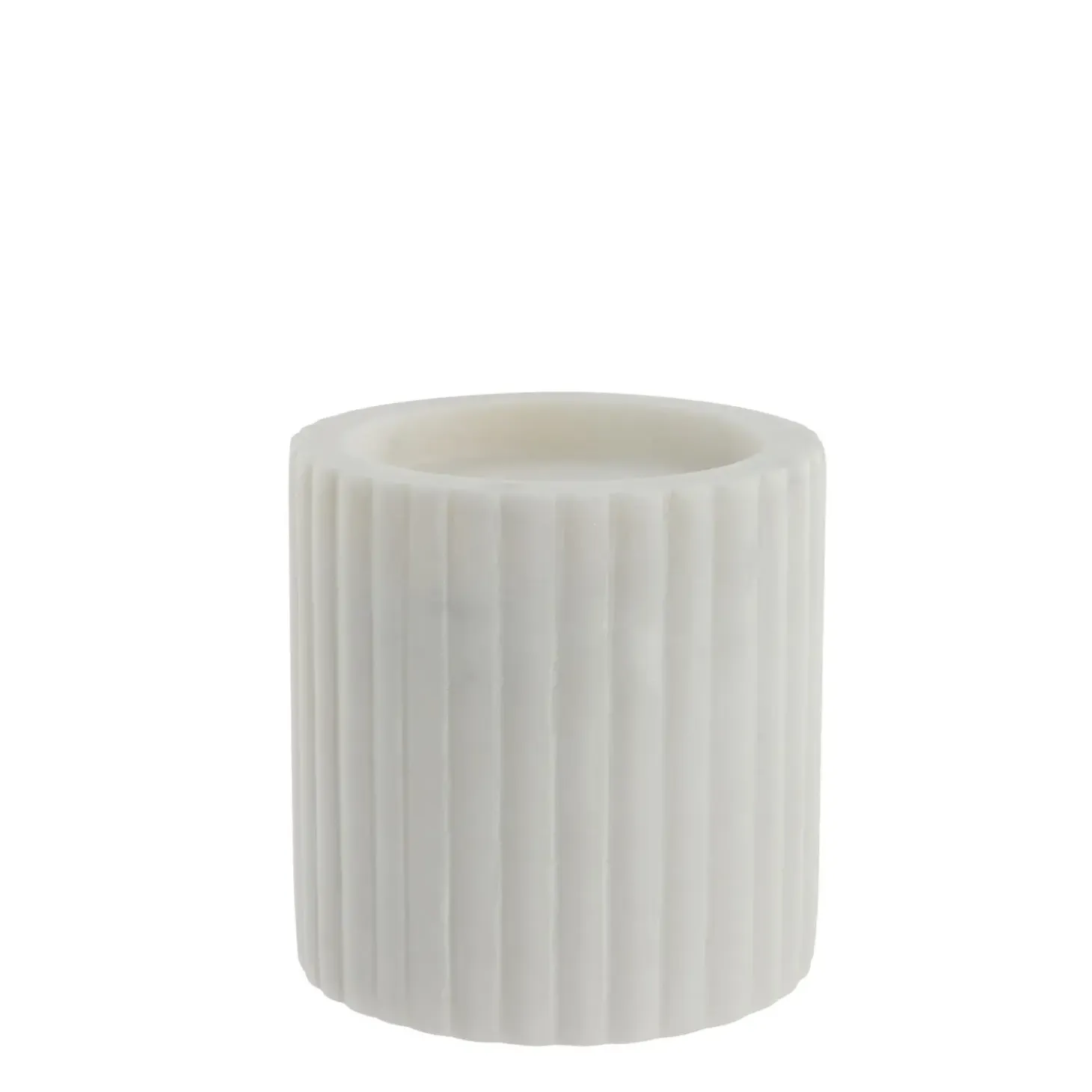 Lene Bjerre - Eliana stage til bloklys 10 cm. hvid marmor