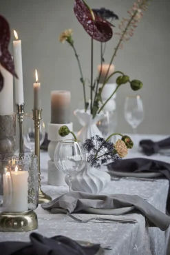 Lene Bjerre - Ellia Marmor lysestage H23 cm. hvid