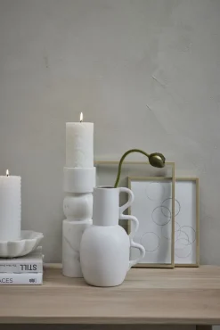 Lene Bjerre - Ellia Marmor lysestage H30 cm. hvid