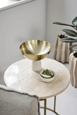 Lene Bjerre - Ellivia guldskål på marmorfod ø19 cm.