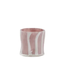 Lene Bjerre - Marelle vase/fyrfadsstage i glas 10 cm. lyserød