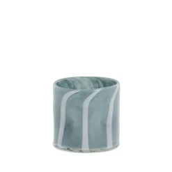 Lene Bjerre - Marelle vase/fyrfadsstage i glas 10 cm. lyseblå