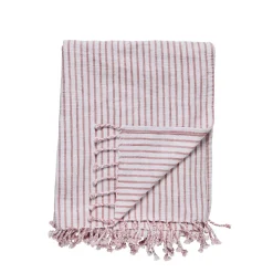 Lene Bjerre - Olivia plaid 170x130 cm. rød stribet