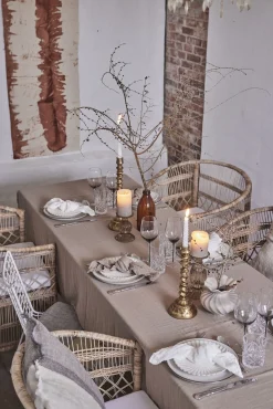 Lene Bjerre - Rustic bloklys sølvgrå stor