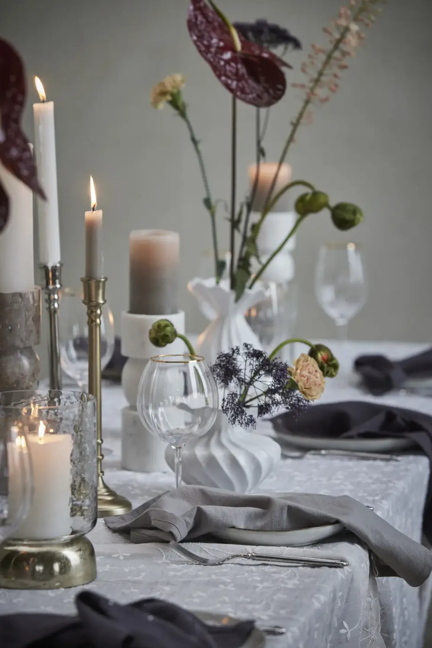 Lene Bjerre - Sandia stage til bloklys H20,7 cm. lys guld