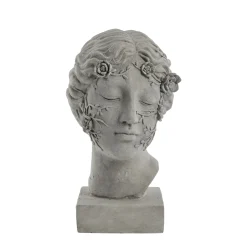 Lene Bjerre - Sielle figur kvinde m. blomster 31 cm. grå