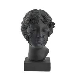 Lene Bjerre - Sielle figur kvinde m. blomster 31 cm. sort