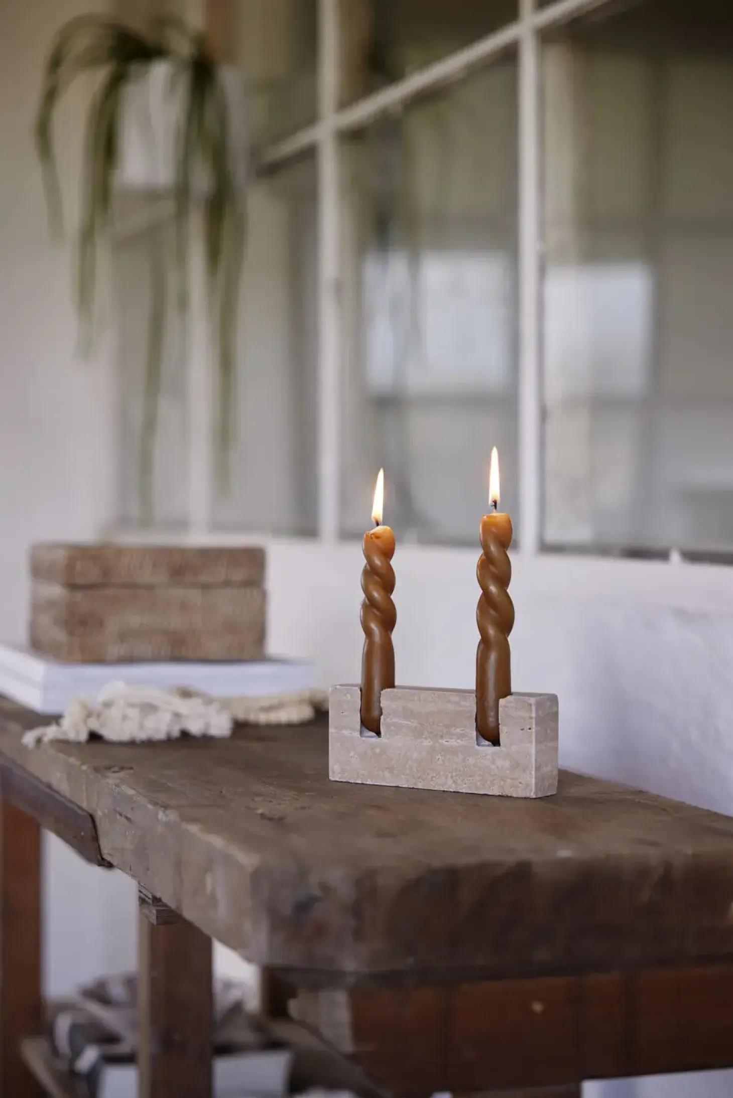 Lene Bjerre - Travina lysestage 6 cm. sand marmor