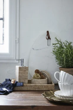 Lene Bjerre - Travina sæbedispenser 19 cm. sand marmor