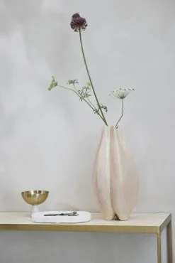 Lene Bjerre - Valona vase i stentøj40,5x23 cm. sand