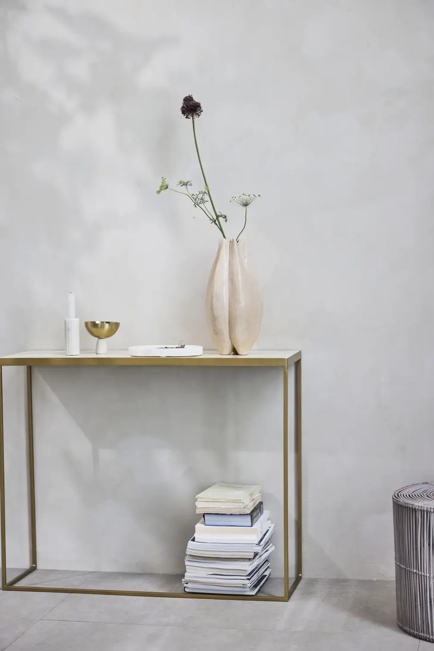 Lene Bjerre - Valona vase i stentøj40,5x23 cm. sand