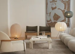 Made By Hand - Gulvlampe - Knit-Wit 65 High Oval Floor Level - Sand Stone