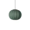 Made By Hand - Pendellampe - Knit-Wit 45 Round Pendant LED - Tweed Green