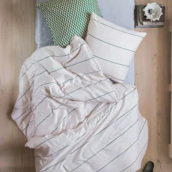 Mette Ditmer - ALIGN-sengesæt - Pine green/Sand - W140 x L220 cm