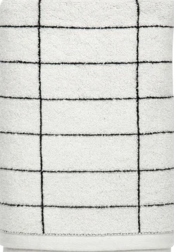 Mette Ditmer - FLINESTEN badehåndklæde, sort / råhvid