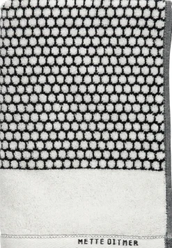 Mette Ditmer - GRID badehåndklæde, sort / råhvid