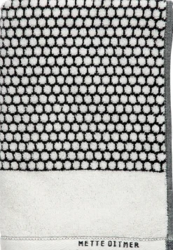 Mette Ditmer - GRID gæstehåndklæde, 2-pak, Sort / Off-white