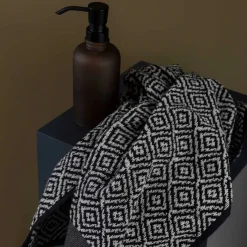 Mette Ditmer - MAROKKO gæstehåndklæde, 2-pak, sort/hvid