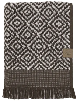 Mette Ditmer - MOROCCO-håndklæde - Chocolate / Off-white - W70 x L135 cm