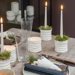 Mette Ditmer - RIBBON fyrfadsstage - Off-white - 2-pak