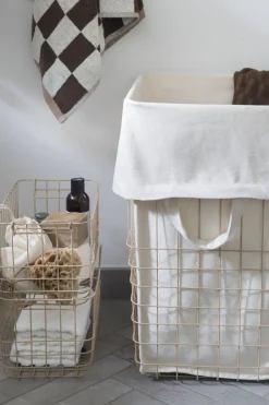 Mette Ditmer - STORE-IT trådkurv med bomuldspose - Large - Sand