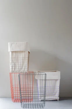 Mette Ditmer - STORE-IT trådkurv med bomuldspose - Large - Thyme green