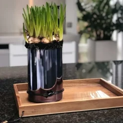 MiLLE W NORDISK DESIGN - Bakke i træ - Beige læder - 24 x 33 cm.