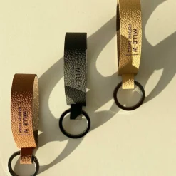 MiLLE W NORDISK DESIGN - Nøglering - Sort læder