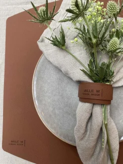 MiLLE W NORDISK DESIGN - Servietring - Cognac læder