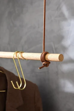 Moudhome - OAK Bøjlestang Med Læder - 80 cm