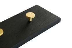 Moudhome - OAK Knagerække sort og messing - 70 cm