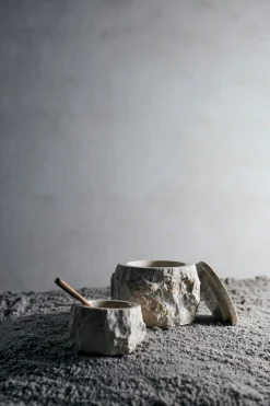 Muubs - Krukke m. låg Batu - Creme - Rustik Marmor