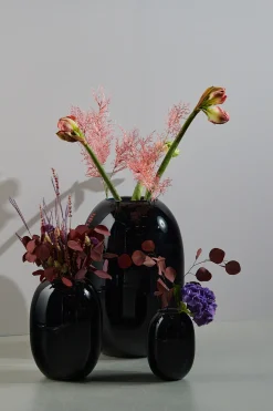 Piet Hein - Vase glas 50 cm - SORT-OPAL