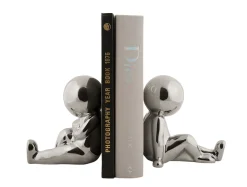 Present time - Bookend Joey ceramic chrome plated, Set of 2pcs