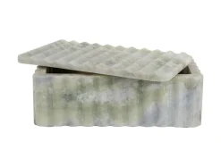 Present time - Bowl rectangle with lid marble himalayan green