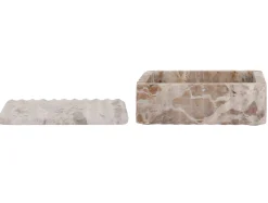 Present time - Bowl rectangle with lid marble brown