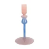 Present time - Candle holder Duo Colores small soft pink w. cobalt blue