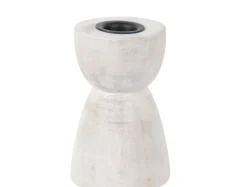 Present time - Candle holder Modelar Medium mango wood white wash