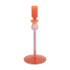 Present time - Candle holder Duo Colores medium bright orange w. soft purple