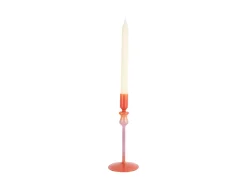 Present time - Candle holder Duo Colores medium bright orange w. soft purple