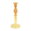 Present time - Candle holder Grato Mecer medium ochre yellow to soft yellow