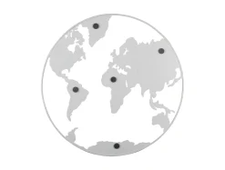 Present time - Memo board World Map w. magnets iron white