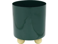 Present time - Plant pot Double Funky medium retro green w. soft yellow